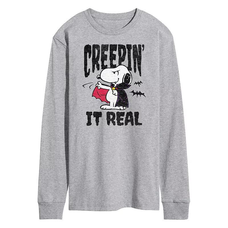 Mens Peanuts Snoopy Creepin It Real Long Sleeve Graphic Tee Product Image