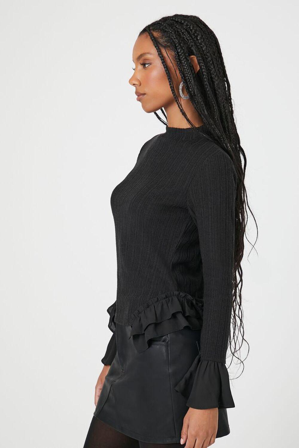 Ribbed Ruffle-Trim Top | Forever 21 Product Image