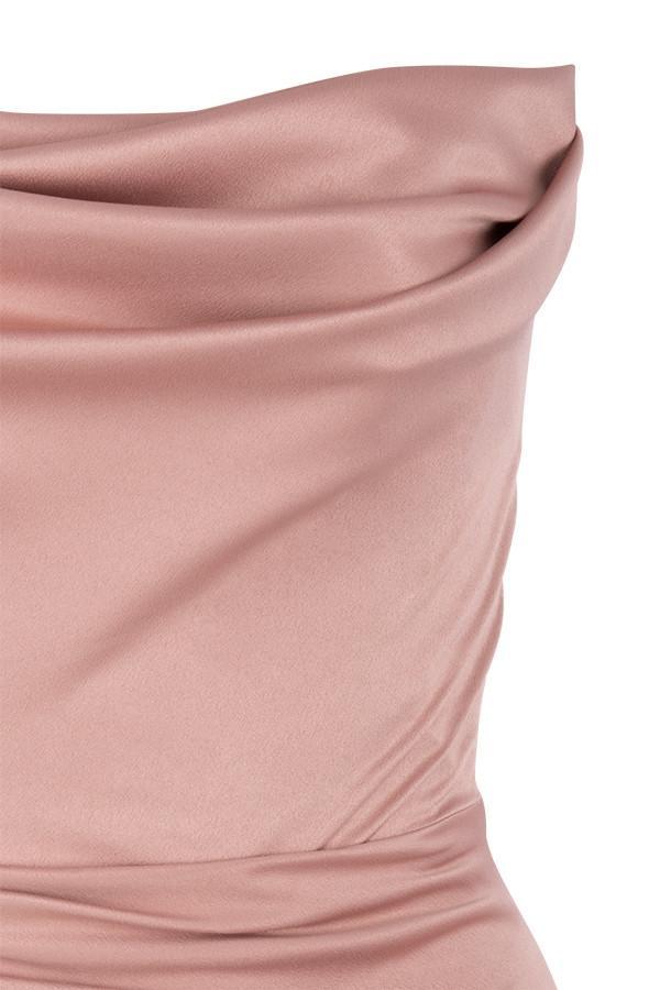 Adrienne Blush Satin Strapless Gown Product Image