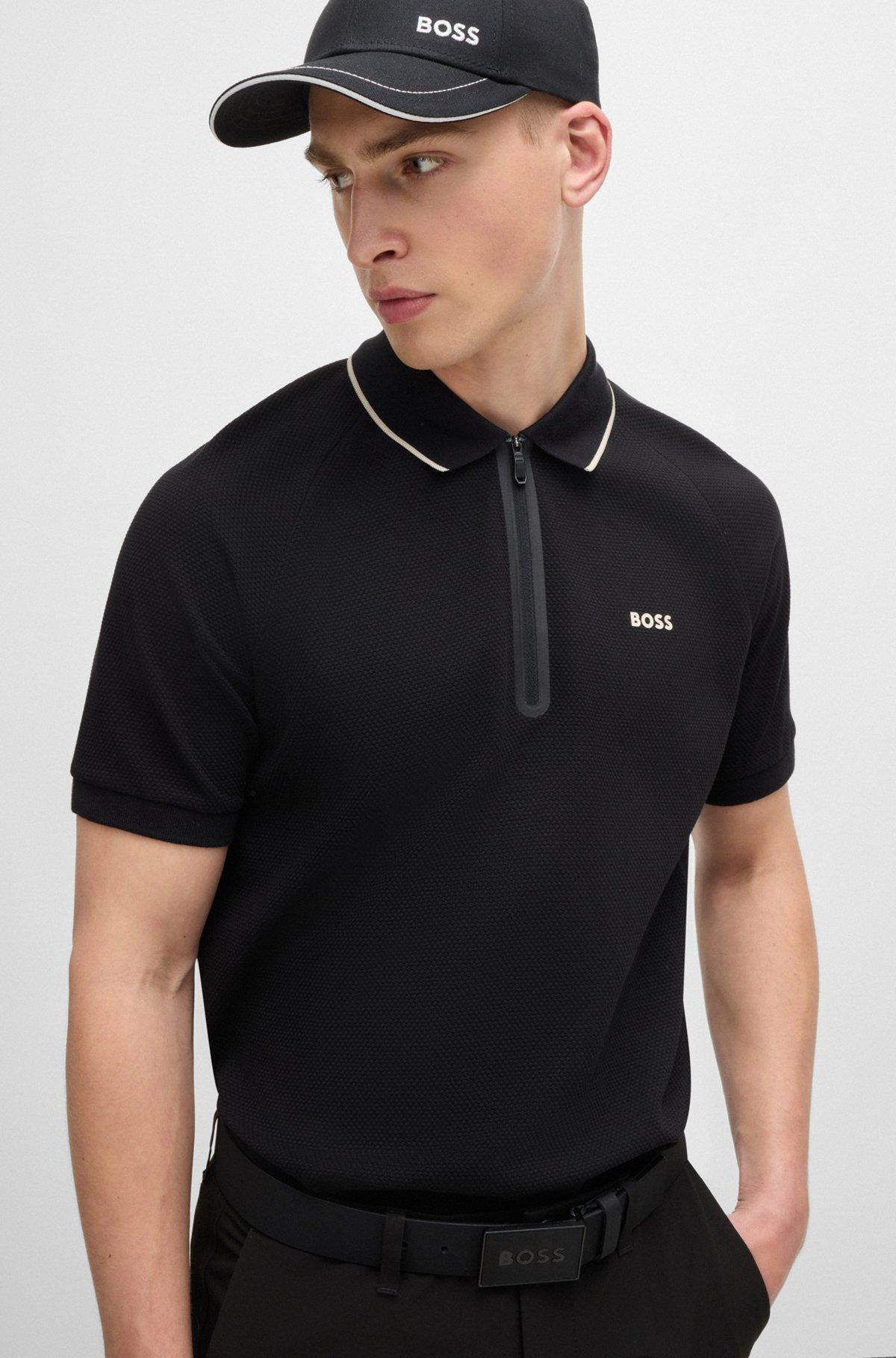Structured-cotton polo shirt with contrast logo Product Image