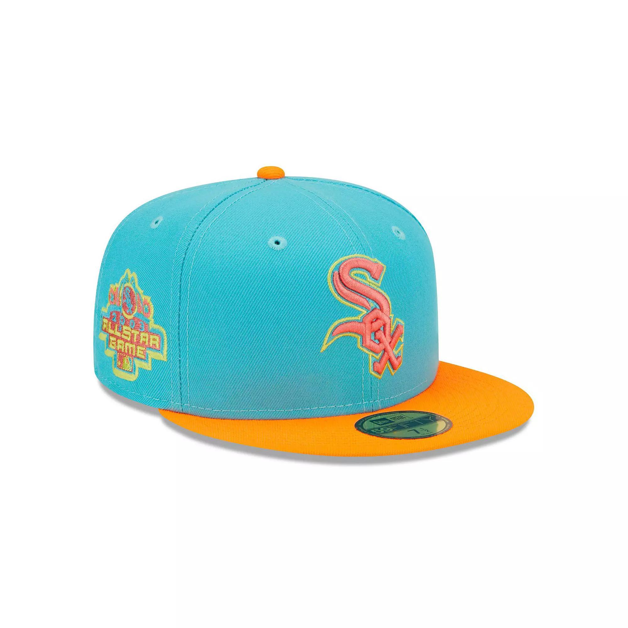 Men's New Era Blue/Orange Chicago White Sox Vice Highlighter 59FIFTY Fitted Hat, Size: 7 3/4 Product Image