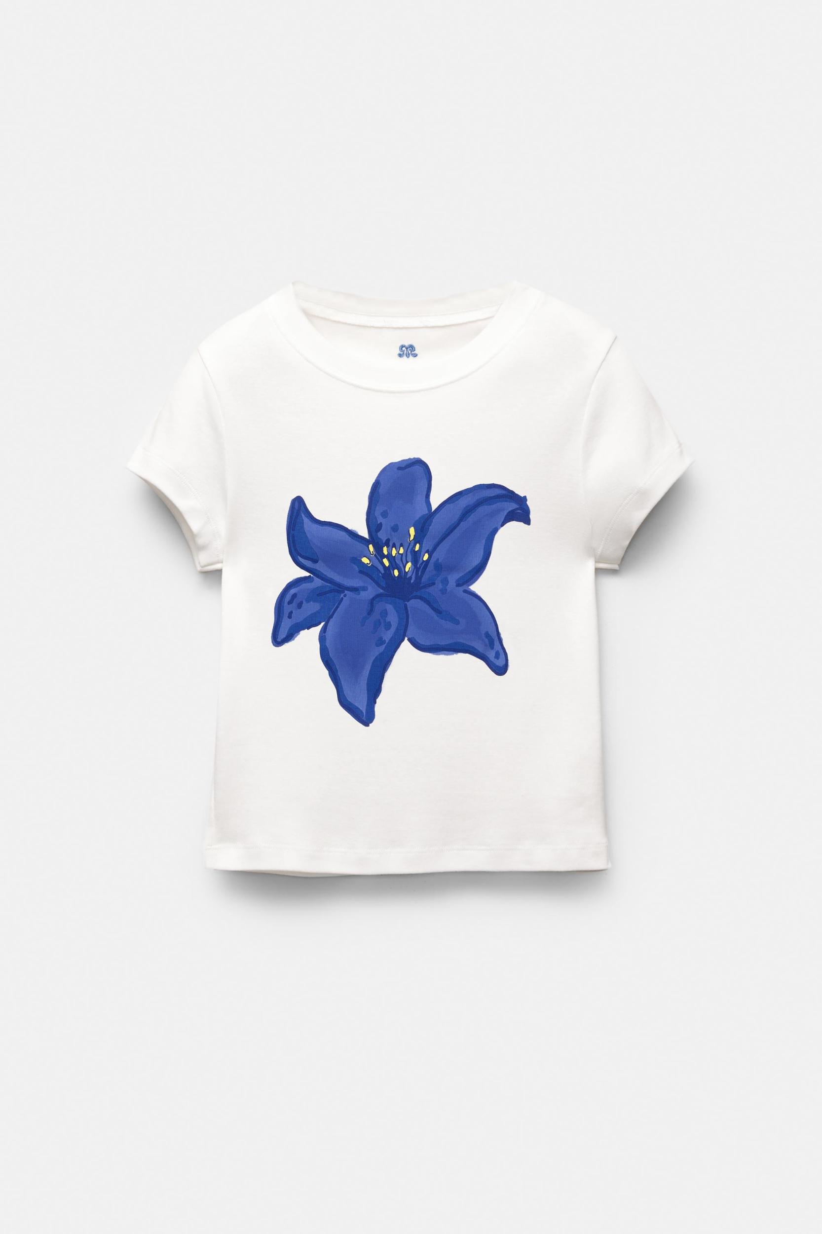 Hibiscus flower cropped T-shirt Product Image