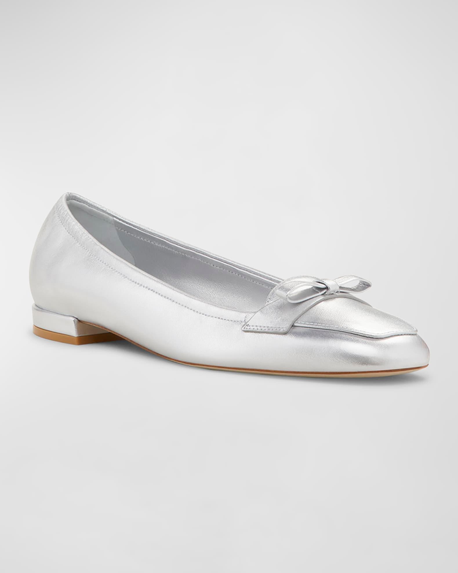 Tully Metallic Bow Ballerina Loafers Product Image