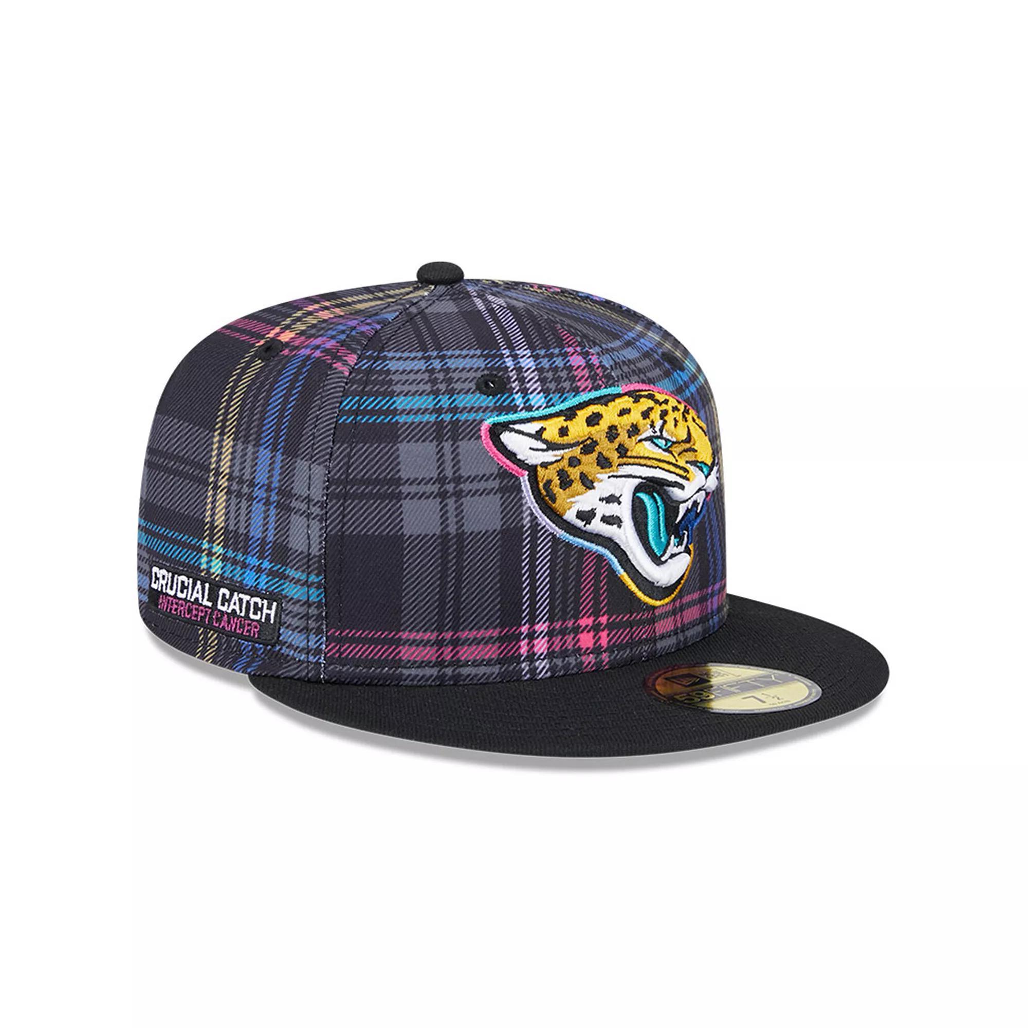 Men's New Era Black Jacksonville Jaguars 2024 NFL Crucial Catch Plaid 59FIFTY Fitted Hat, Size: 7 5/8 Product Image