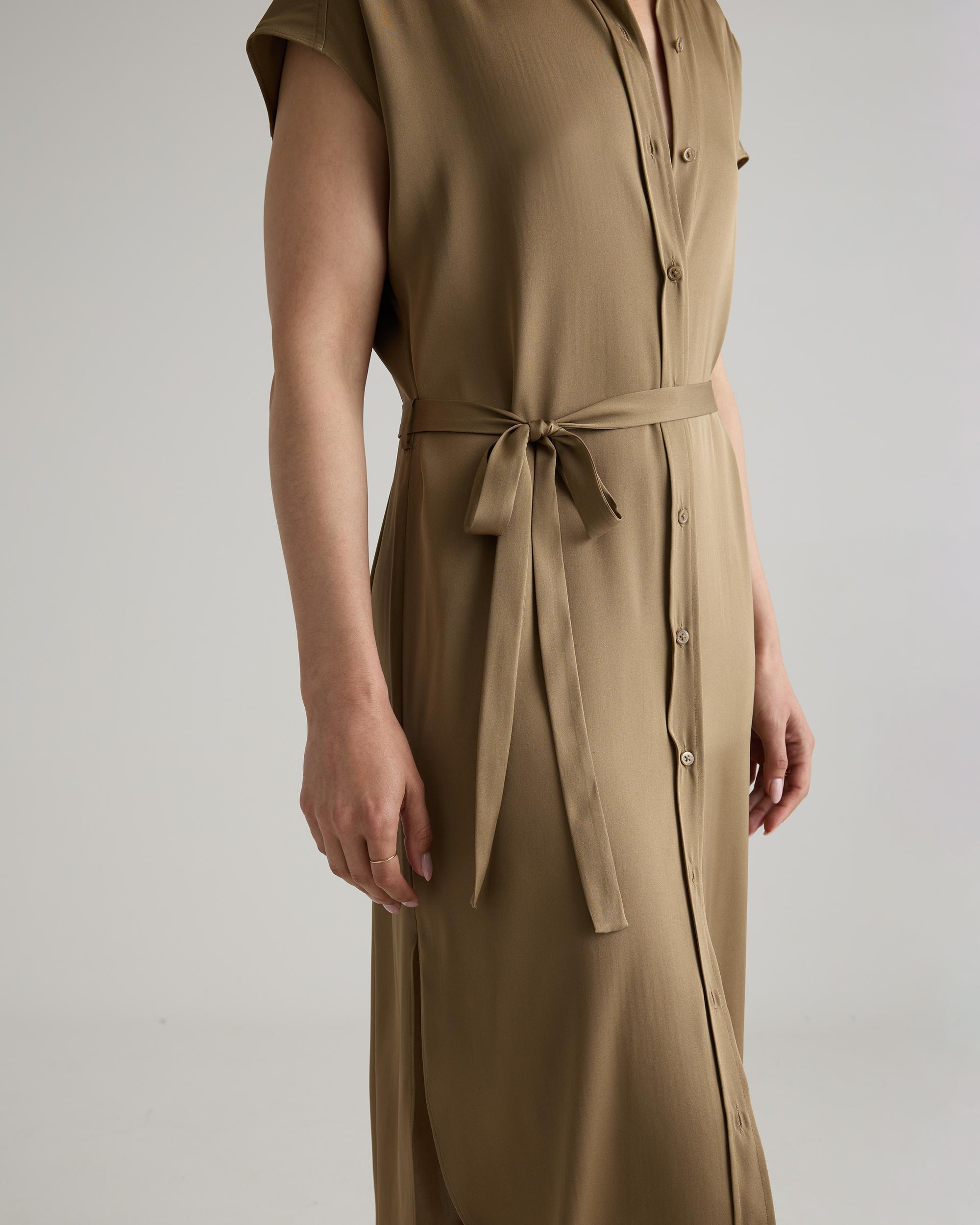 Quince | Women's Washable Stretch Silk Midi Shirt Dress Mulberry Silk Product Image