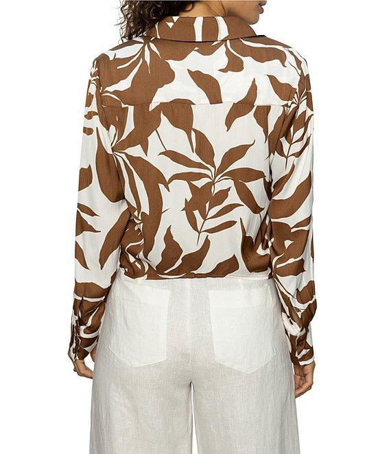 Sanctuary Lover Floral Print Button Down Long Sleeve Tie Shirt Product Image