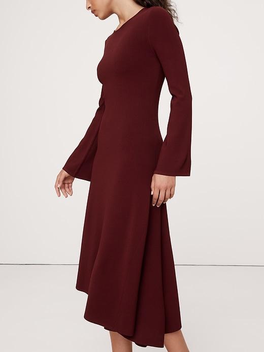 Flare-Sleeve Midi Sweater Dress Product Image