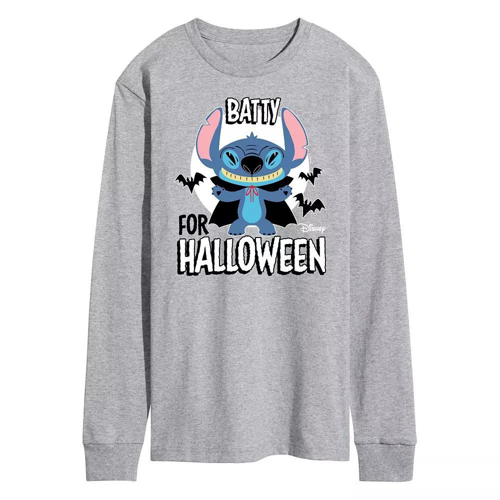 Disneys Lilo & Stitch Mens Batty For Halloween Long Sleeve Tee Product Image