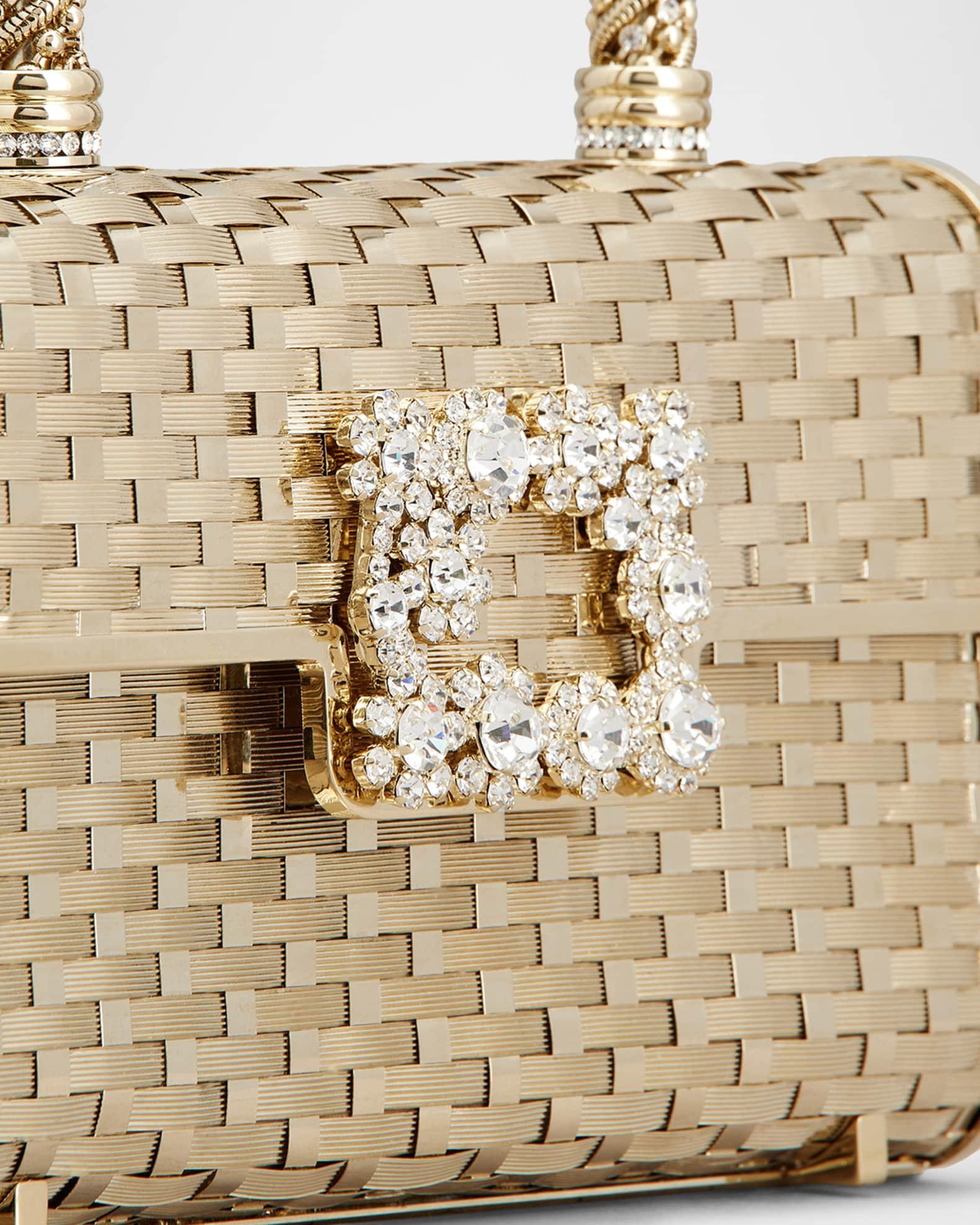 Flower Metallic Raffia Top-Handle Bag Product Image