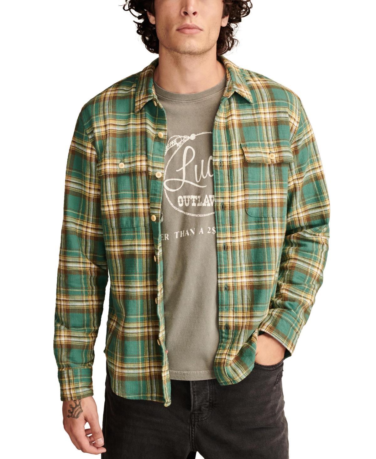 Lucky Brand Mens Big Slub Twill Plaid Long Sleeve Utility Shirt Product Image