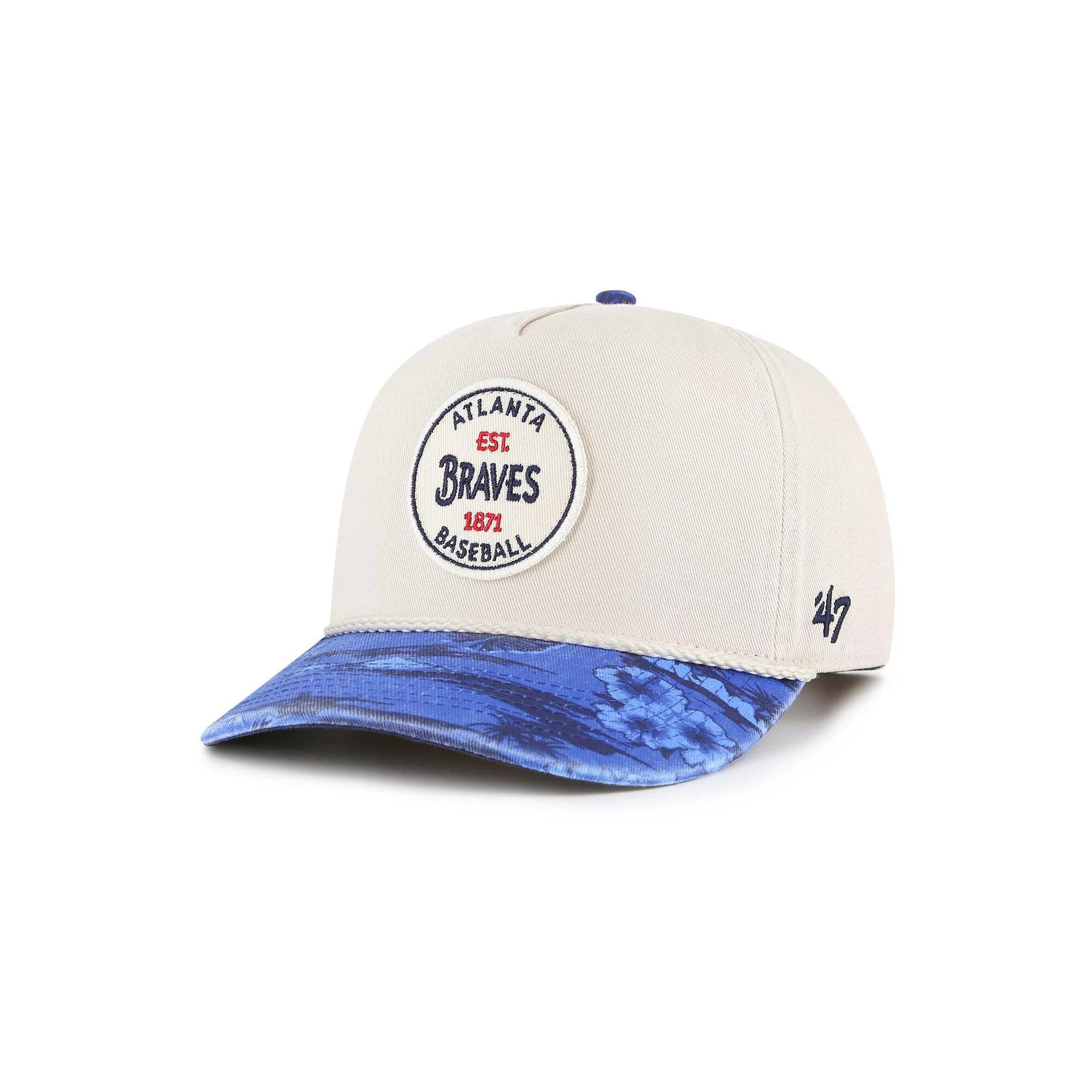 Men's '47 Cream/Navy Atlanta Braves Fiji Rope Hitch Adjustable Hat, Beige Product Image