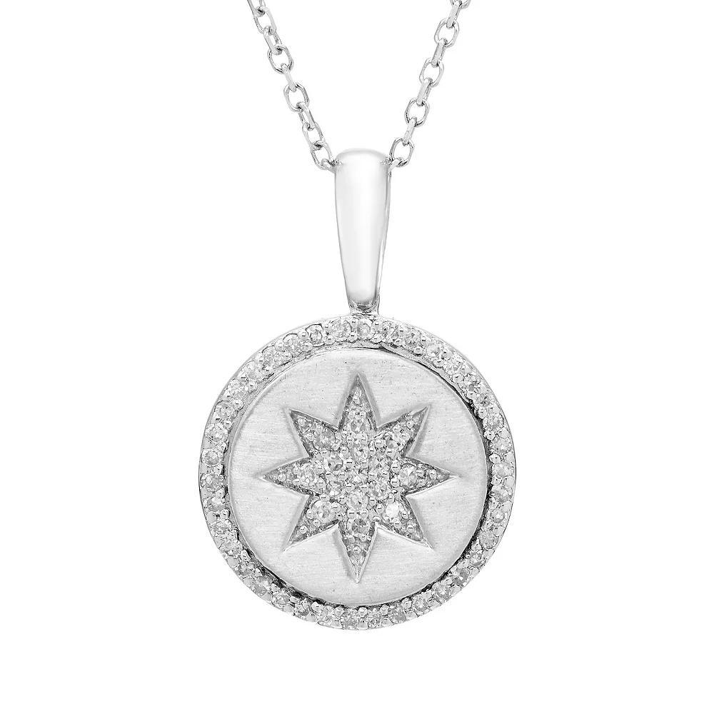 It's Personal Sterling Silver & Diamond-Accent Star Pendant Necklace, Women's, Size: 18" Product Image