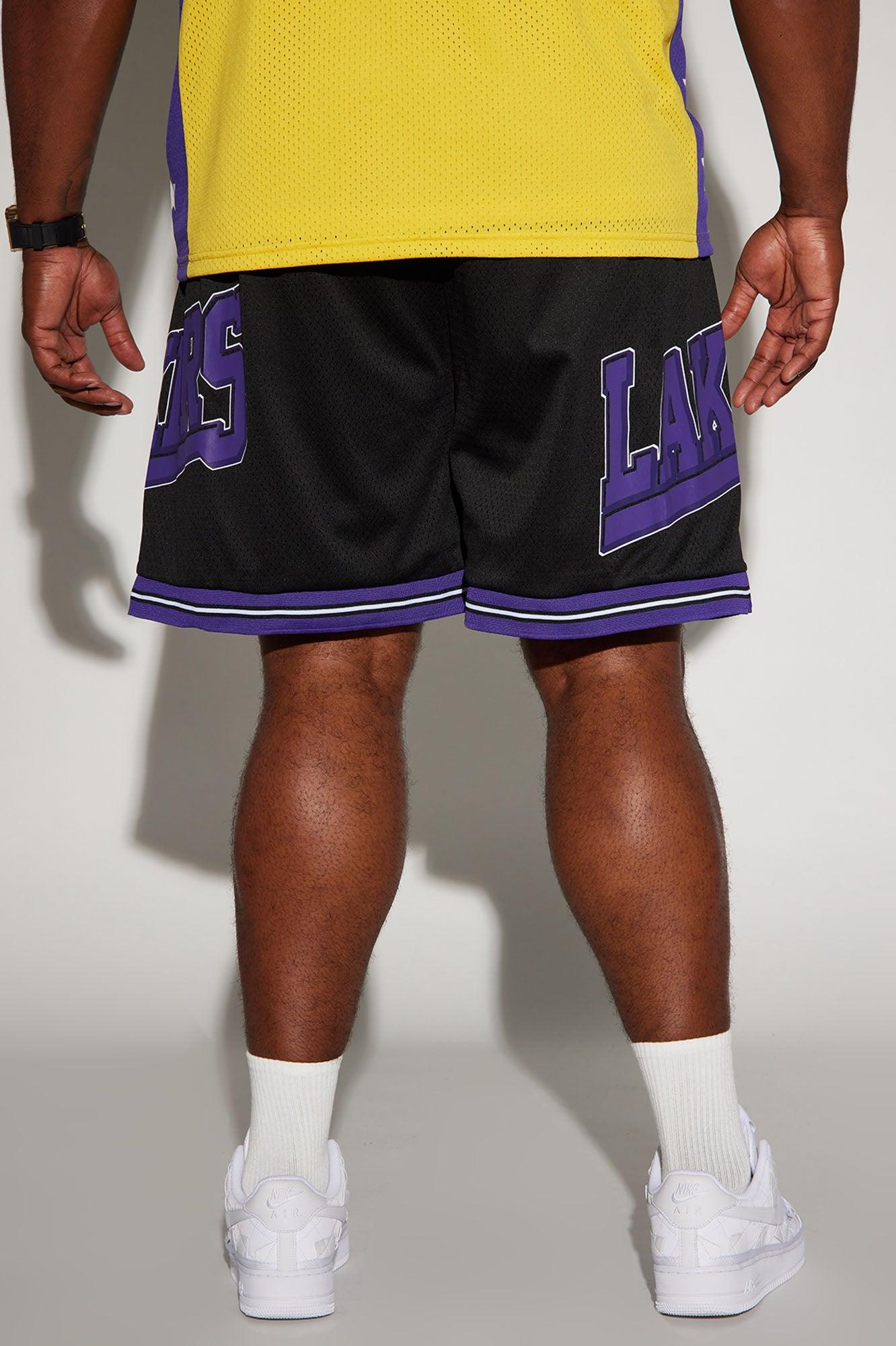 Lakers Step Back Mesh Shorts - Black Product Image