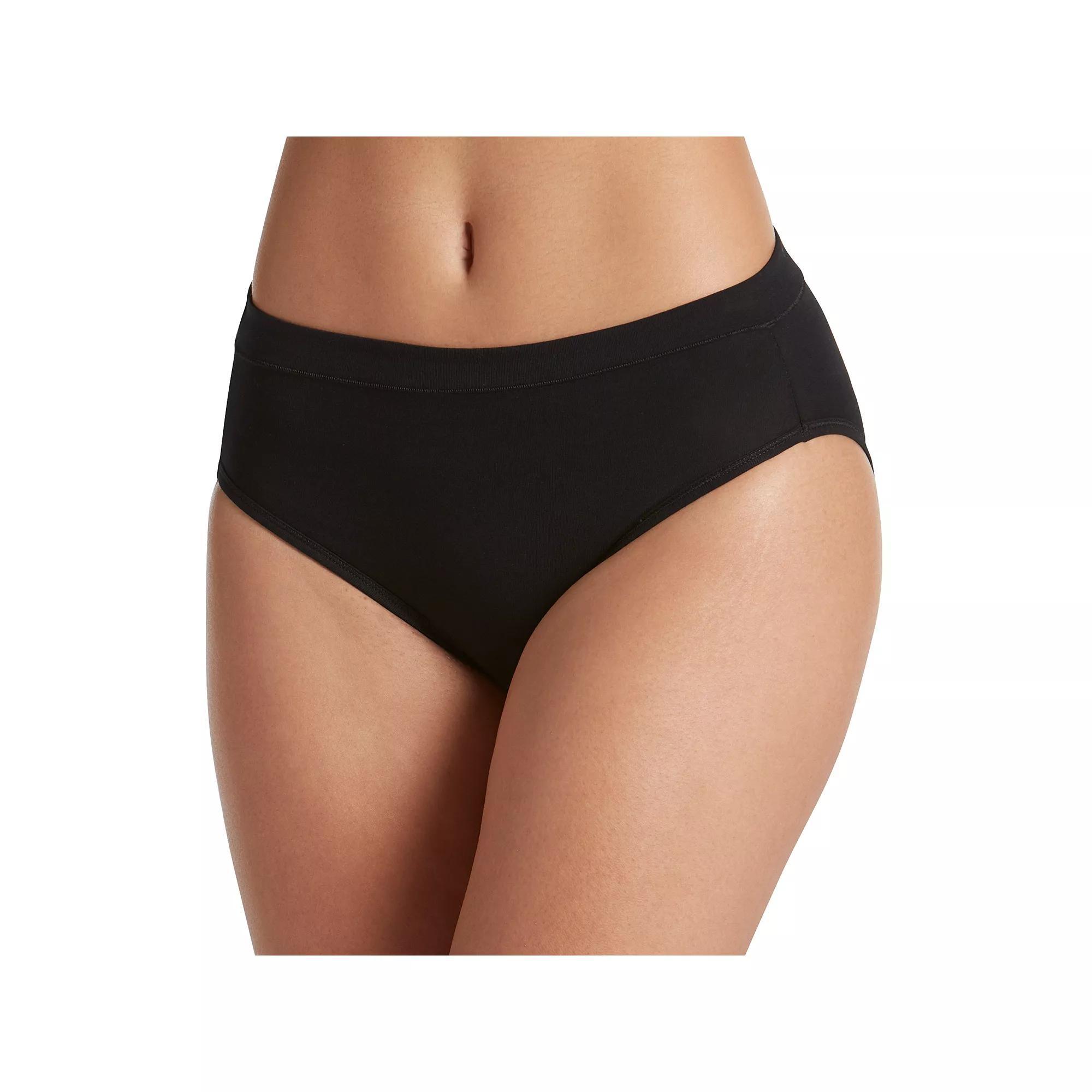Women's Jockey® Cotton Stretch Hi-Cut Panty 1555, Just Past Black Product Image