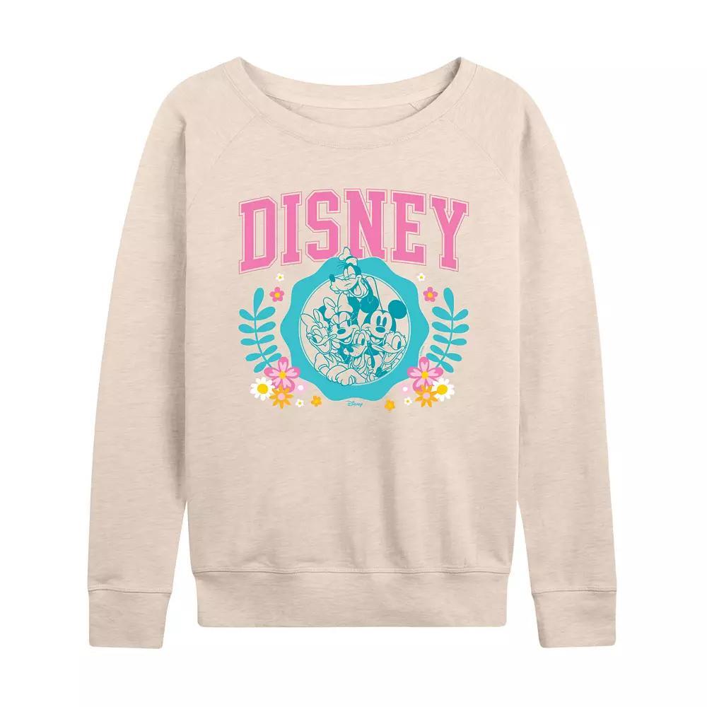 Disneys Mickey Mouse & Friends Womens Spring Collegiate French Terry Long Sleeve Tee Product Image