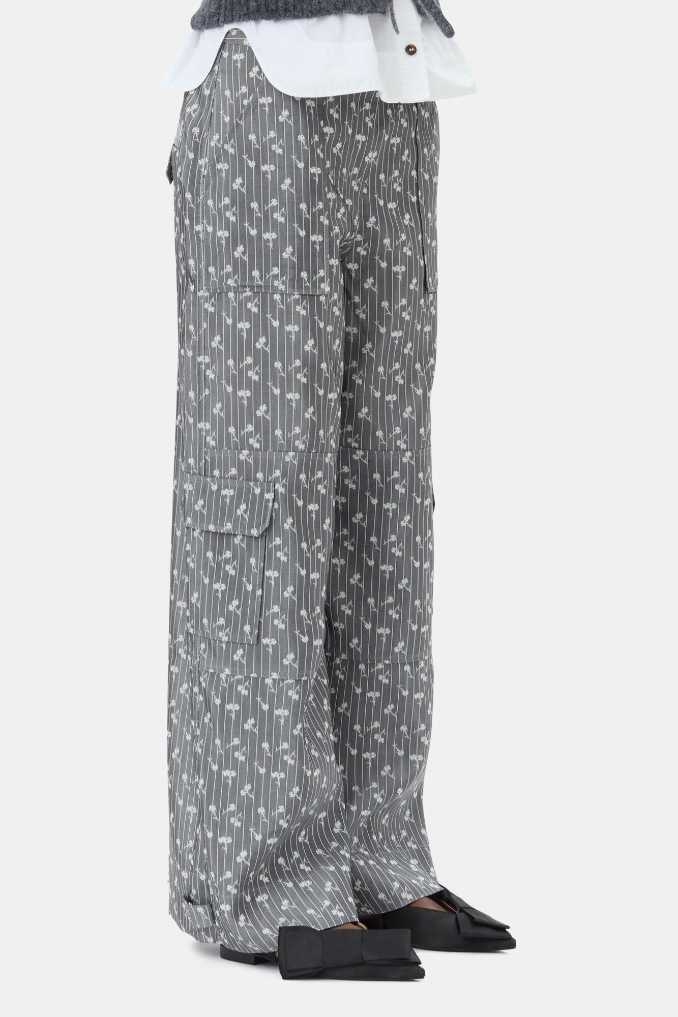 Grey Jacquard Cargo Pants Product Image
