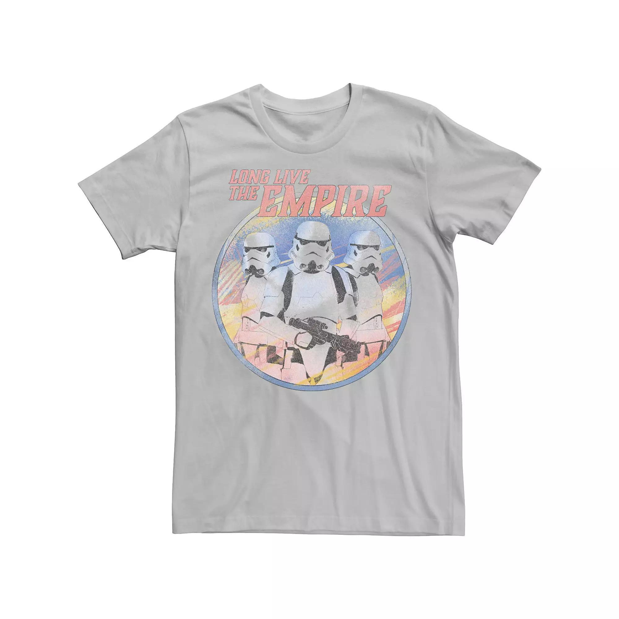 Men's Star Wars The Madolorian Long Live The Empire Group Shot Tee, Size: Large, Silver Product Image