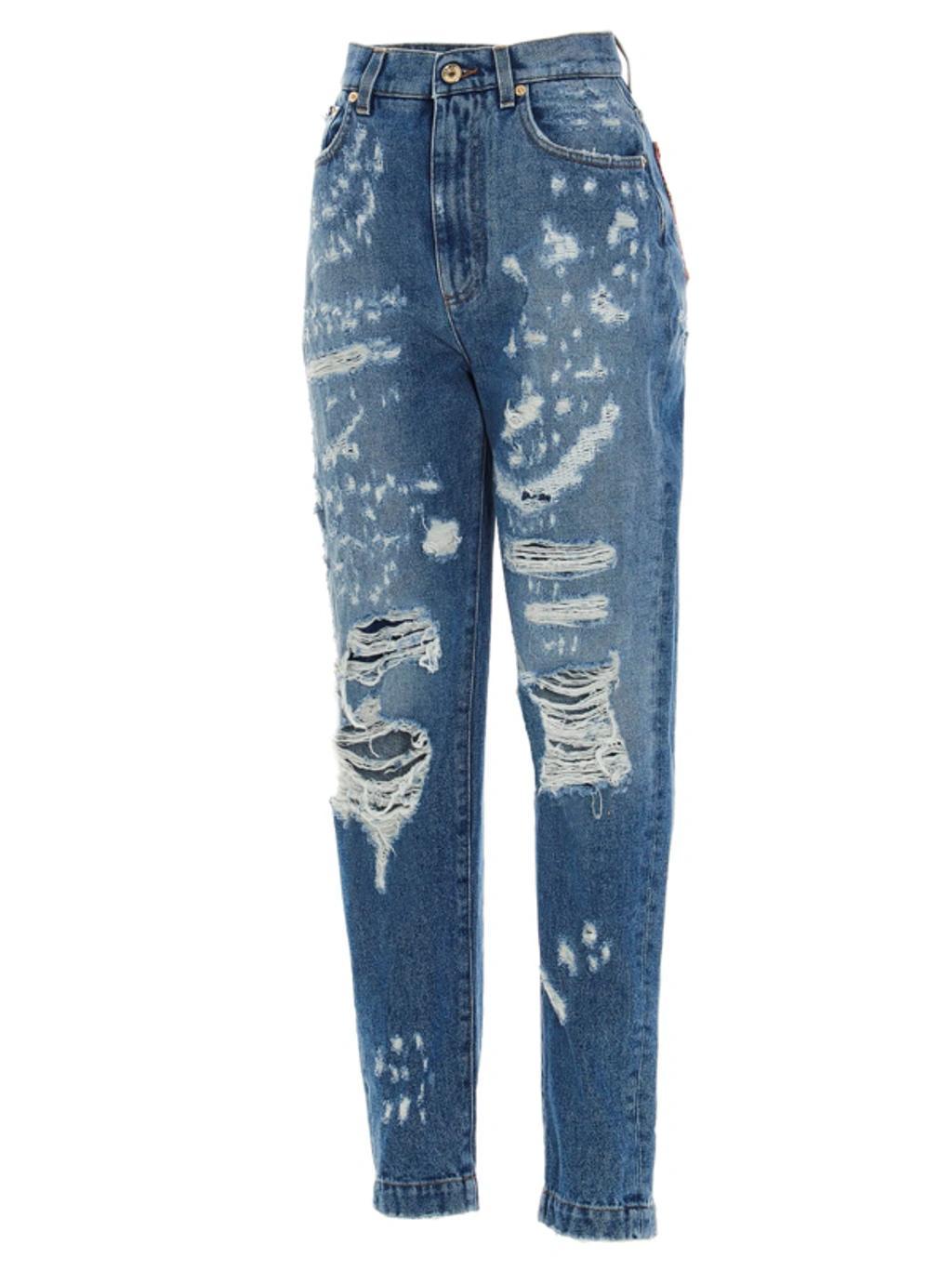 Distressed High-rise Skinny Jeans In Light Wash Product Image