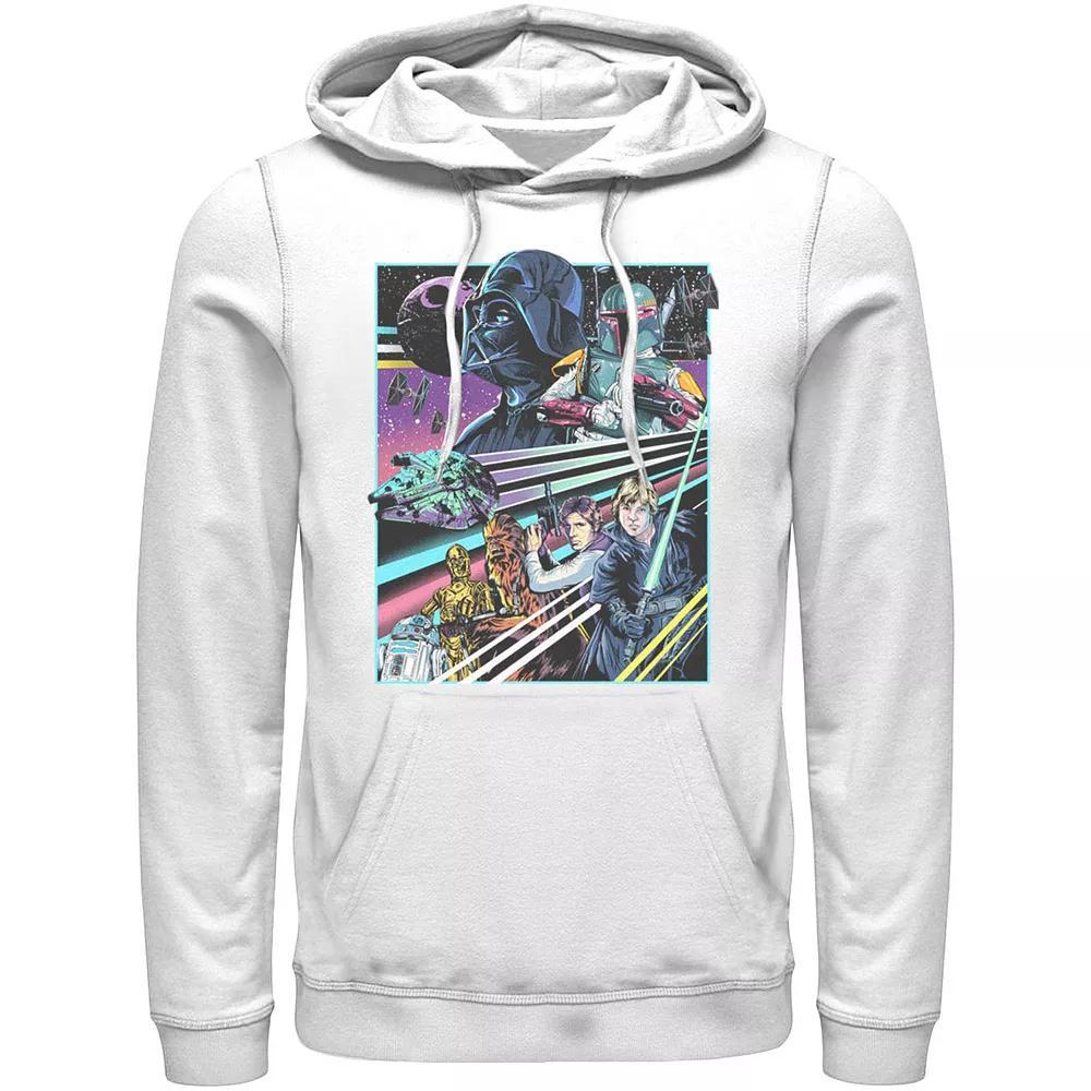 Men's Star Wars Neon Rebel Alliance Poster Hoodie, Size: Large, Athletic Grey Product Image