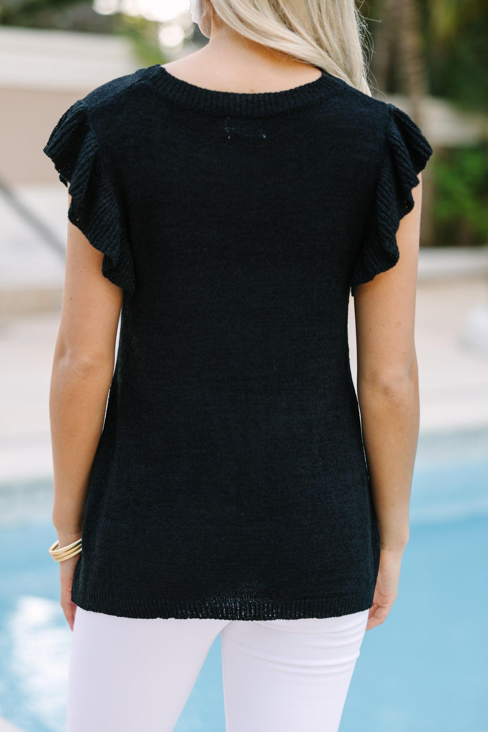 Certain Joy Black Knit Top Female Product Image
