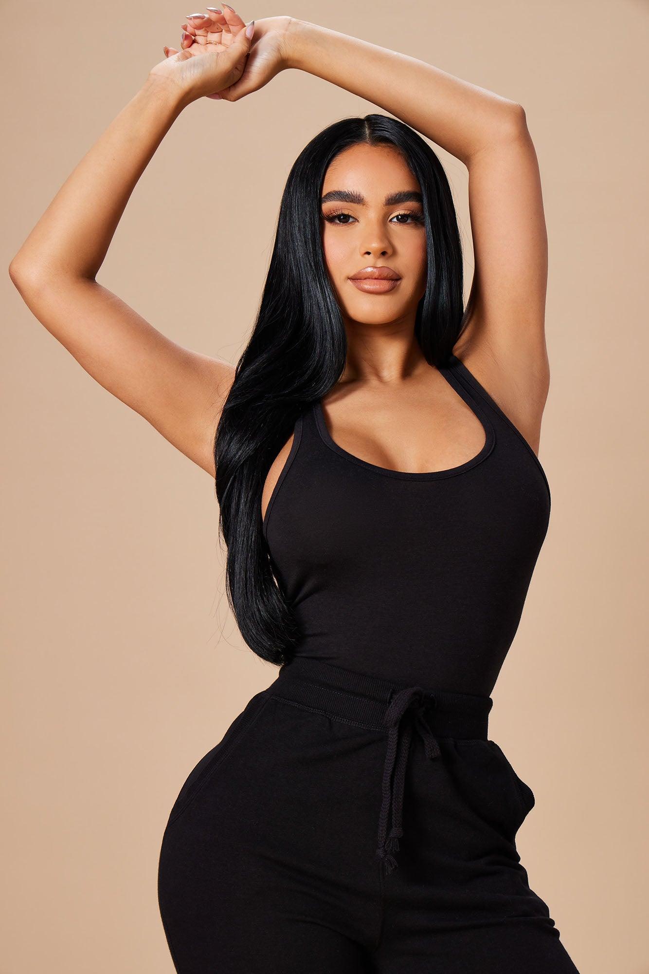 Divine Basic Tank Bodysuit - Black Product Image
