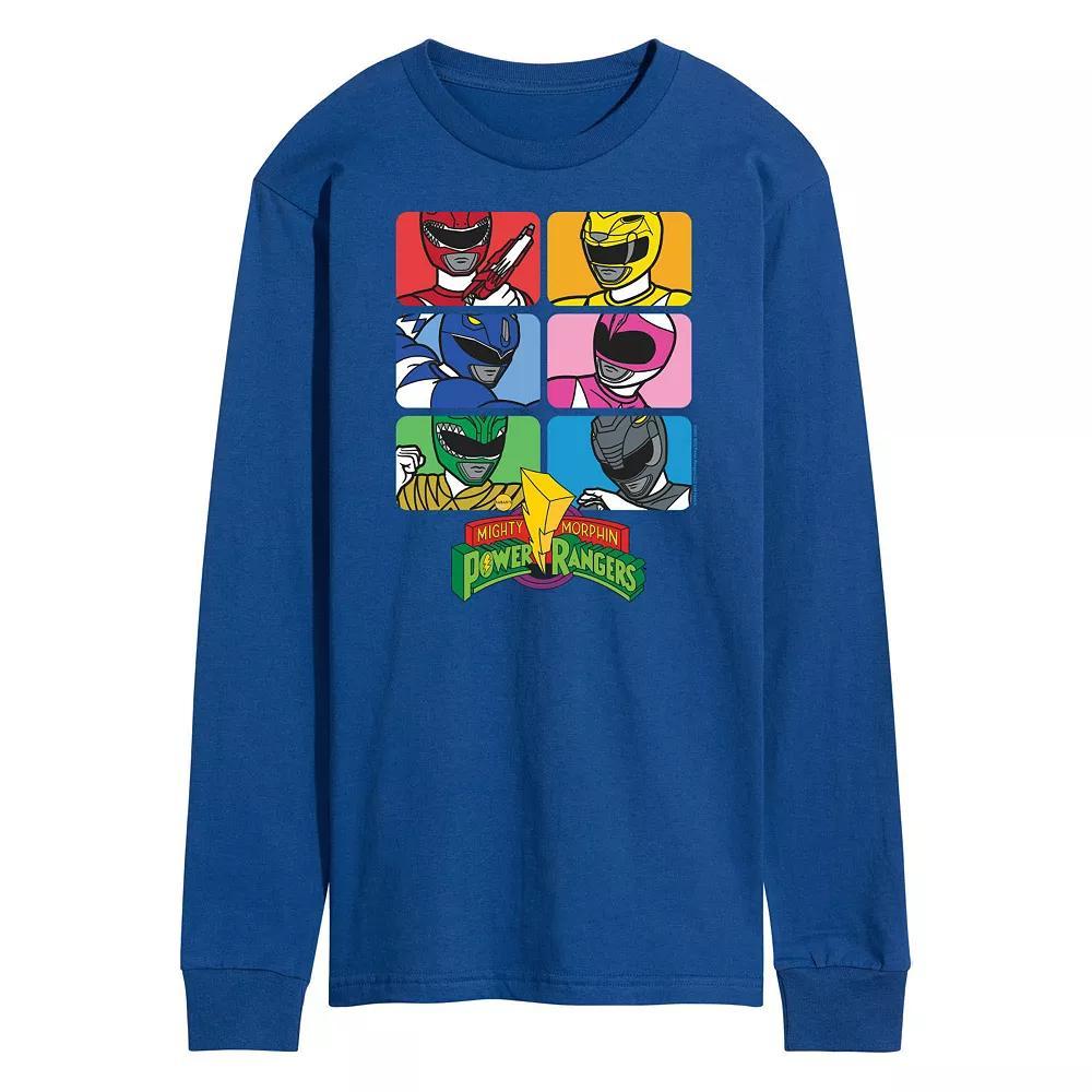 Mens Power Rangers Characters Tee Blue Product Image