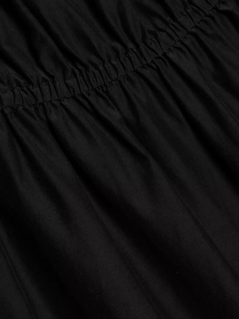 Aphrodite Gathered Cotton-Silk Midi-Dress Product Image