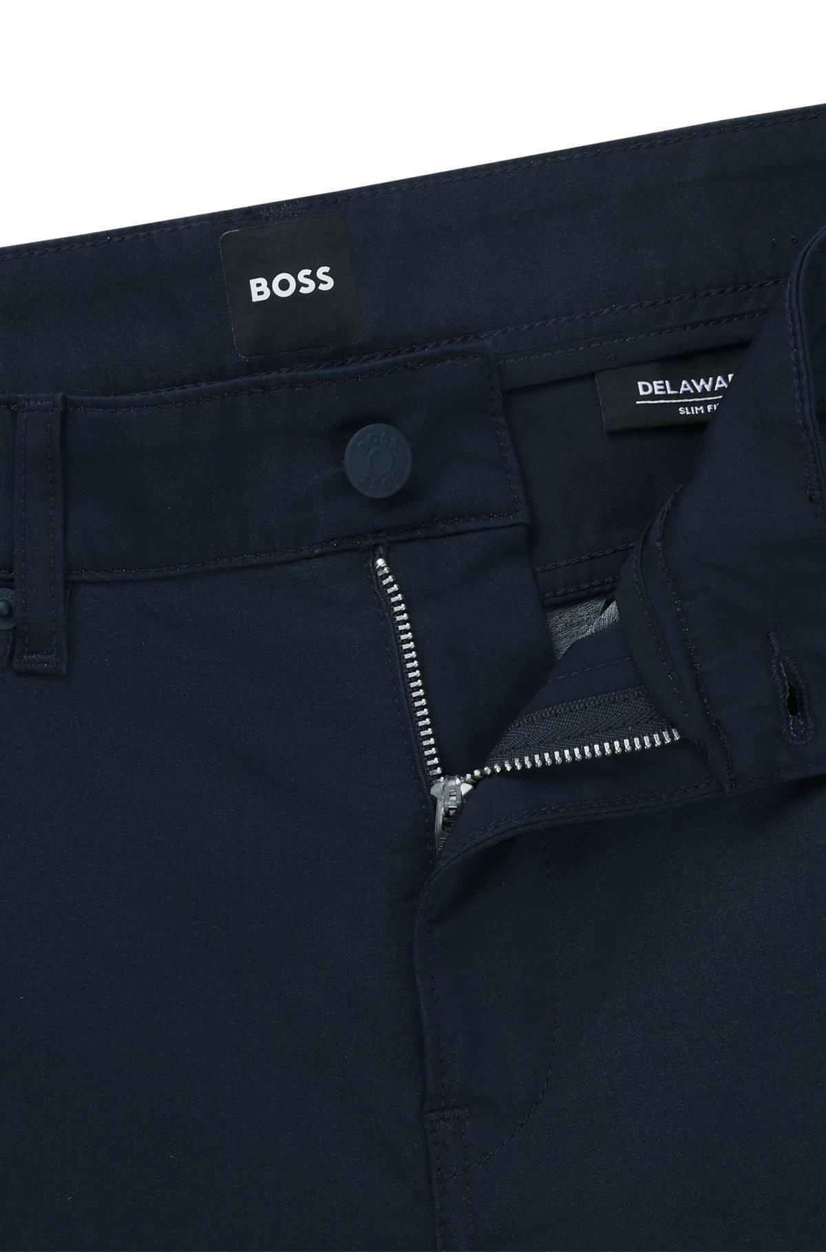 Delaware slim-fit trousers in stretch satin Product Image