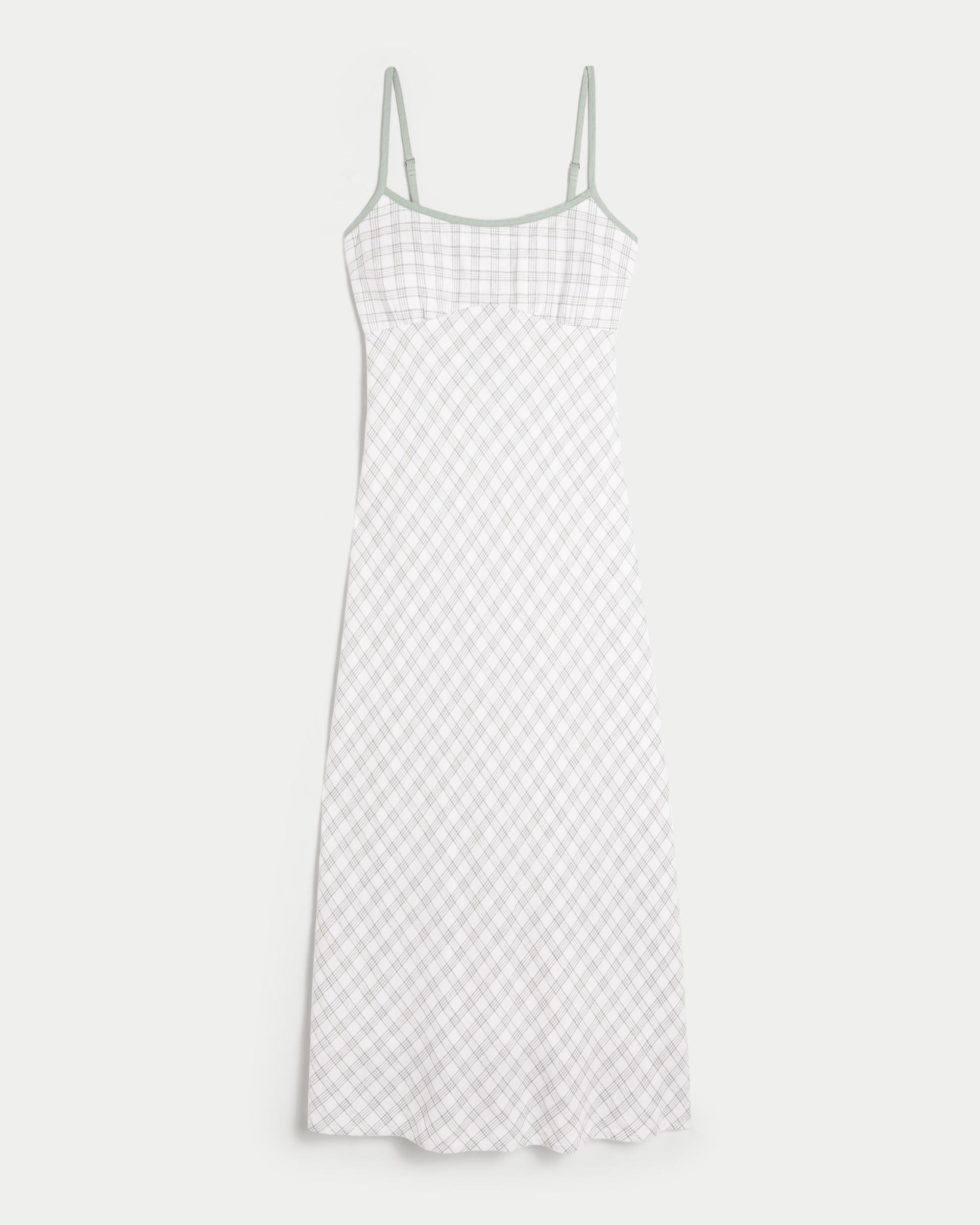 Linen-Blend Open Back Slip Midi Dress Product Image