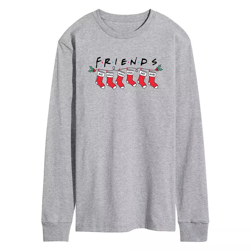 Mens Friends Stockings Long Sleeve Graphic Tee Grey Gray Product Image