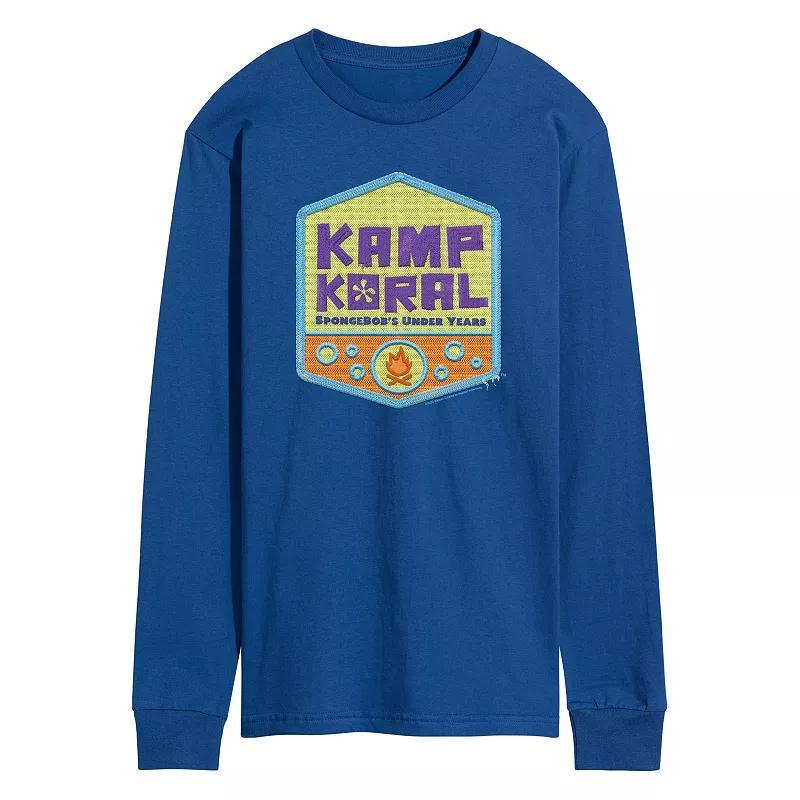 Mens SpongeBob SquarePants Kamp Koral Long Sleeve Graphic Tee Grey Gray Product Image