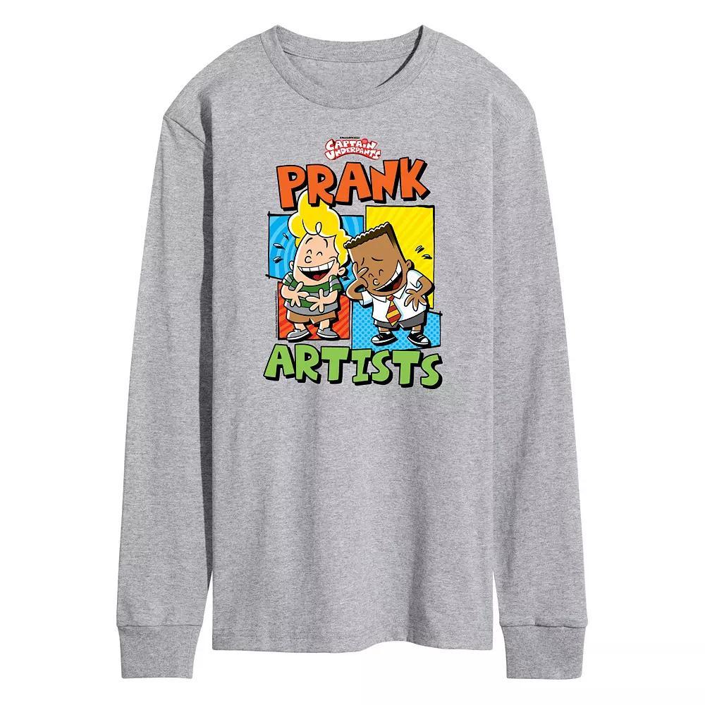Mens Captain Underpants Prank Artists Long Sleeve Graphic Tee Product Image