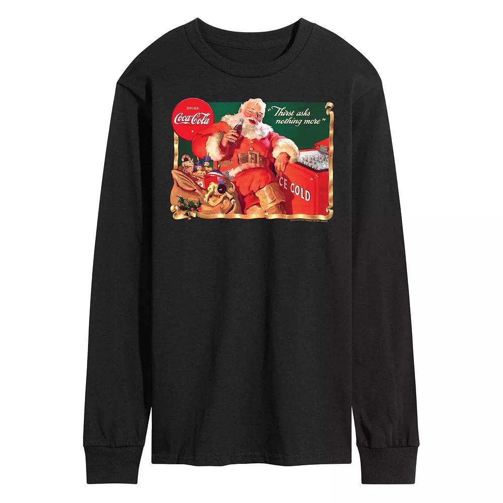 Mens CocaCola Vintage Santa Long Sleeve Graphic Tee Product Image
