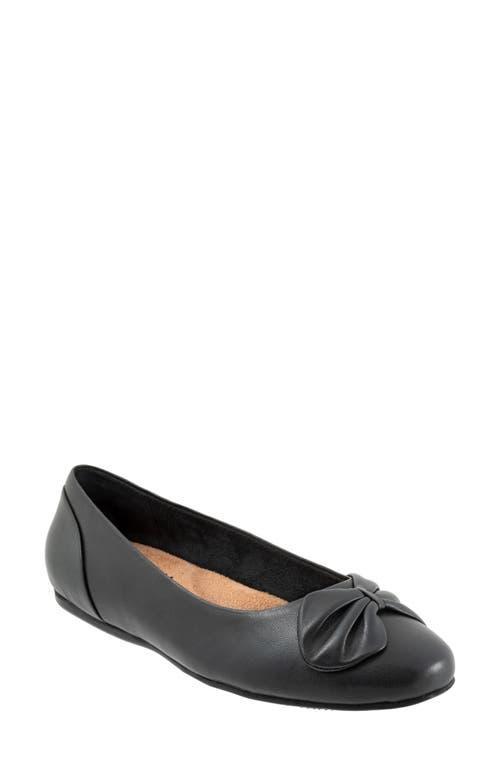 SoftWalk Sofia Leather Bow Flats Product Image