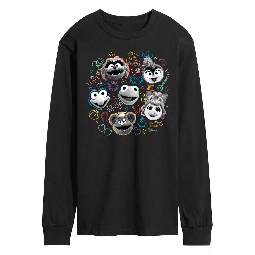 Disneys Muppets Babies Mens Faces Long Sleeve Graphic Tee Product Image