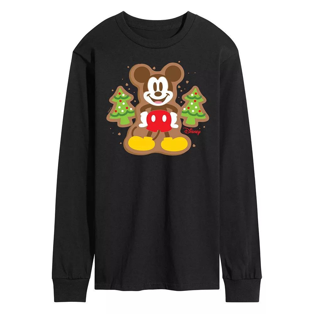 Disneys Mickey Mouse Mens Cookie Long Sleeve Graphic Tee Product Image