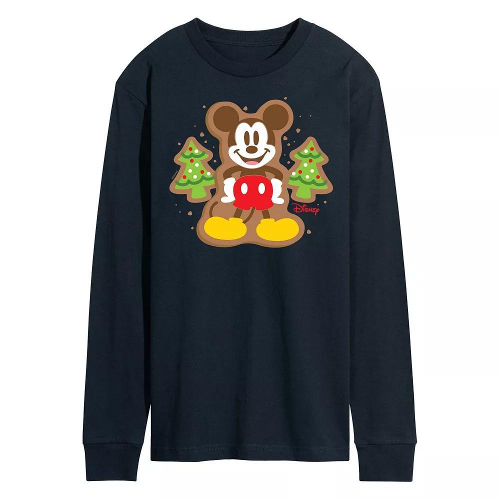 Disneys Mickey Mouse Mens Cookie Long Sleeve Graphic Tee Product Image
