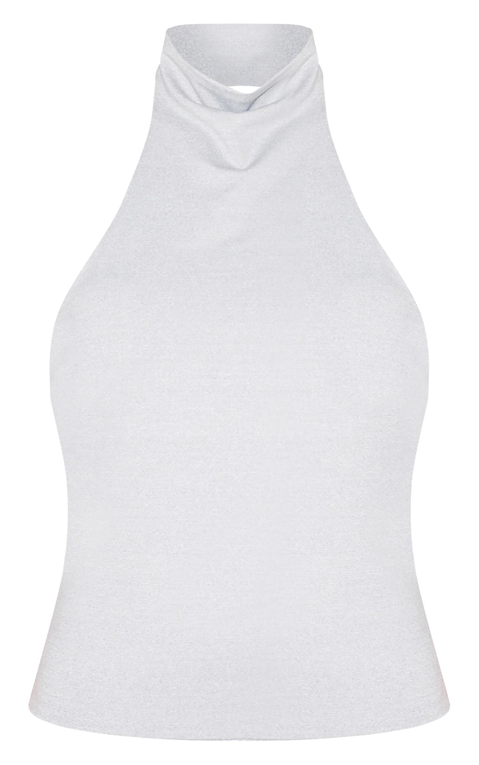 Petite Grey Extreme Halterneck Top Product Image