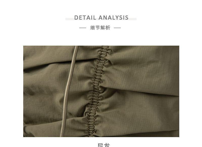 Plain Ruched Nylon Flap Backpack Product Image