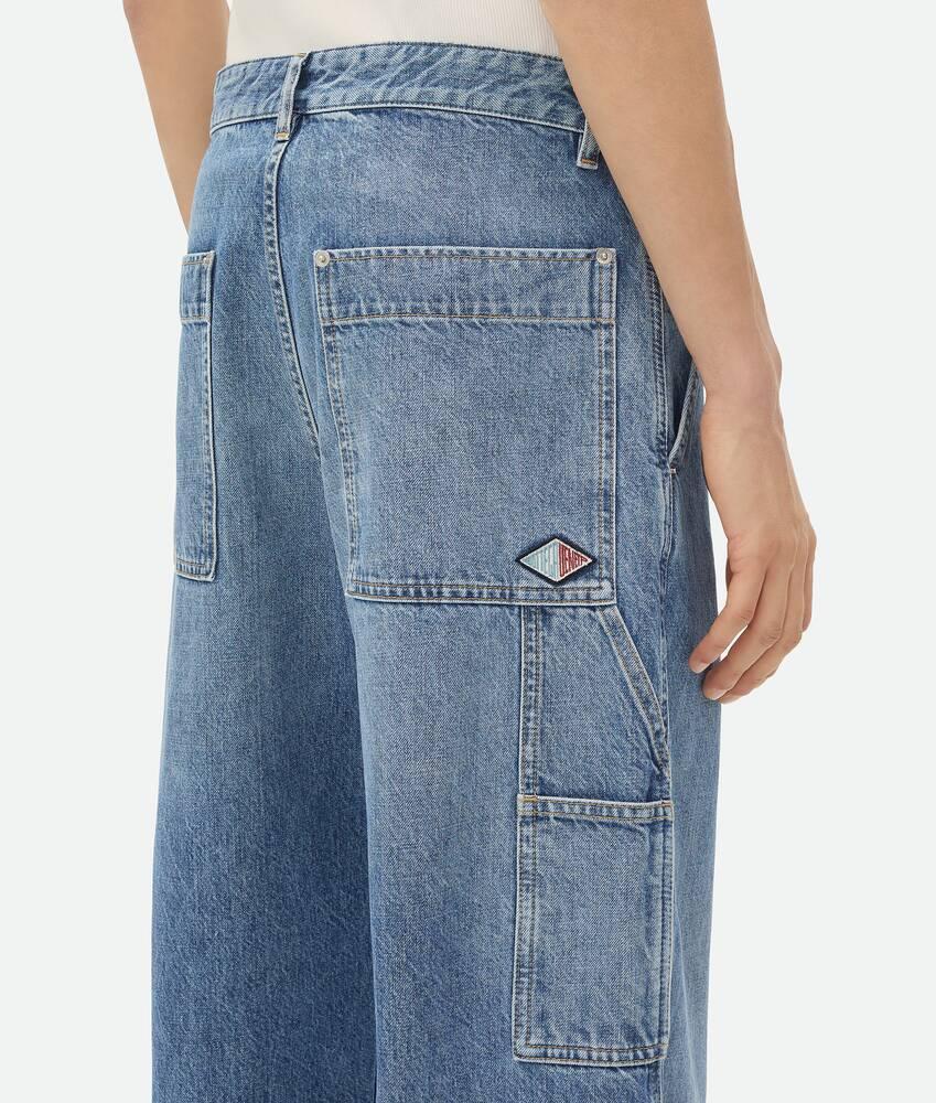 Men's Vintage Indigo Cargo Jeans in Mid blue Product Image