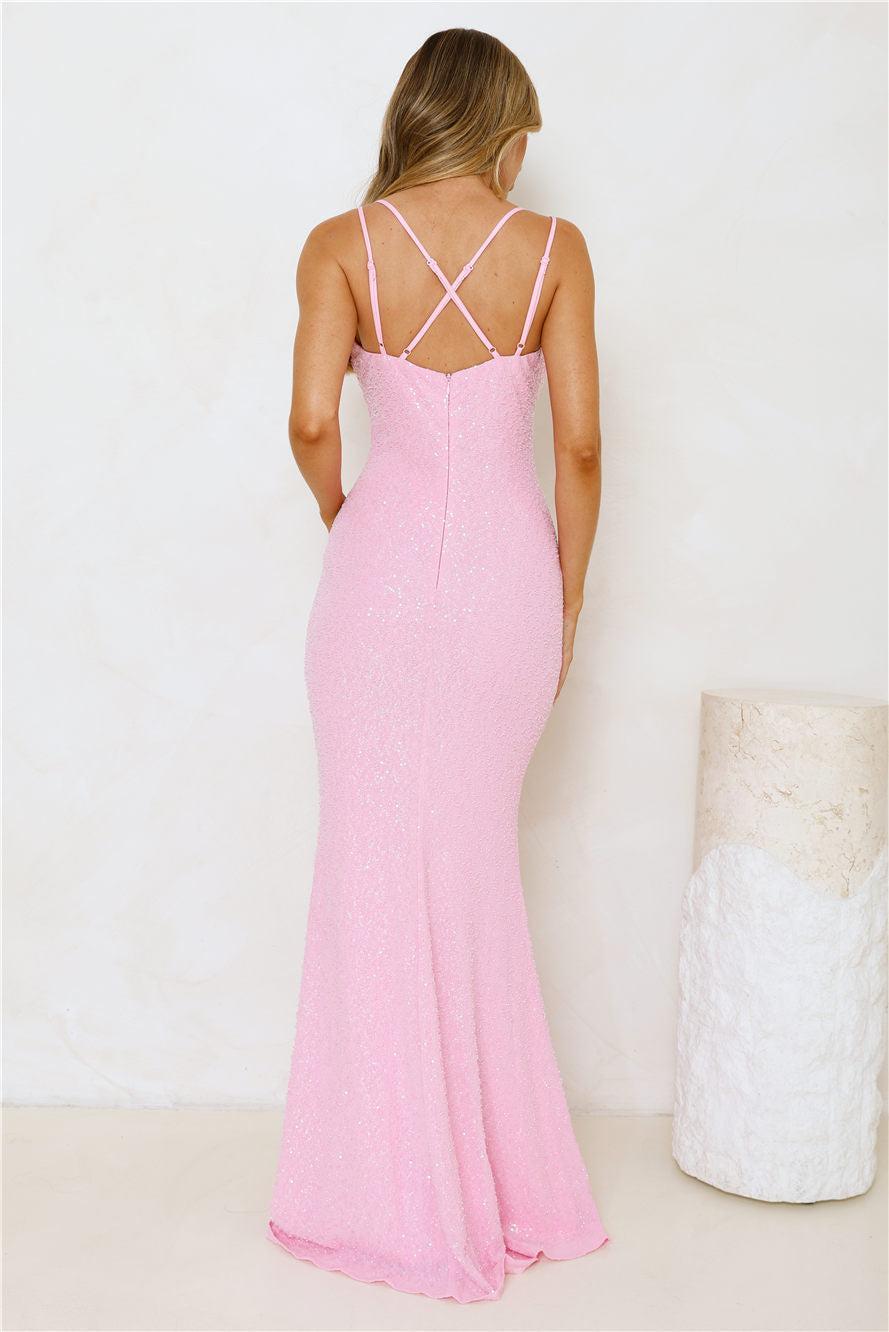 Shimmering Elegance Maxi Dress Pink Product Image