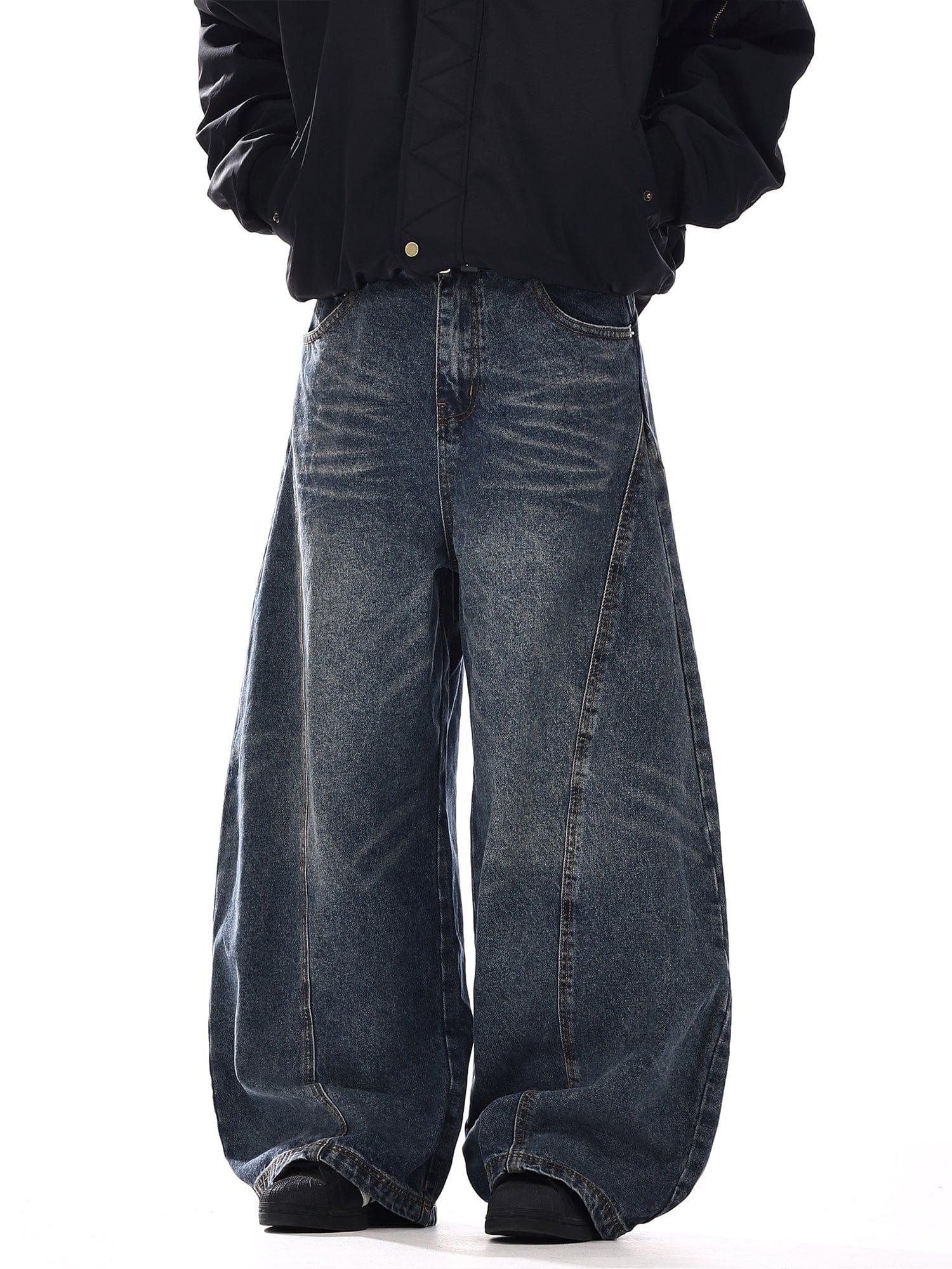 RT No. 12553 RECONSTRUCTED BLUE BAGGY DENIM JEANS Product Image