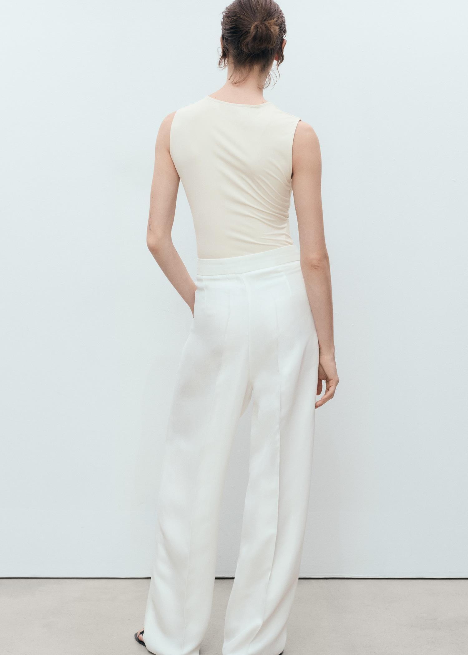 Fitted top with wide straps - Women | MANGO USA Product Image