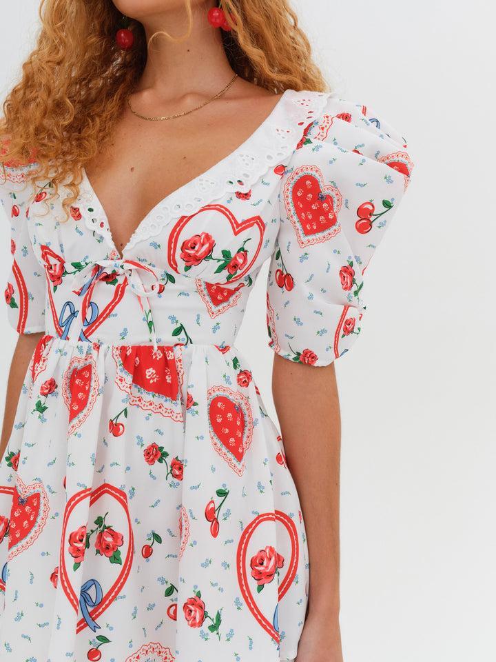 Daisy Mae Mini Dress — White Product Image