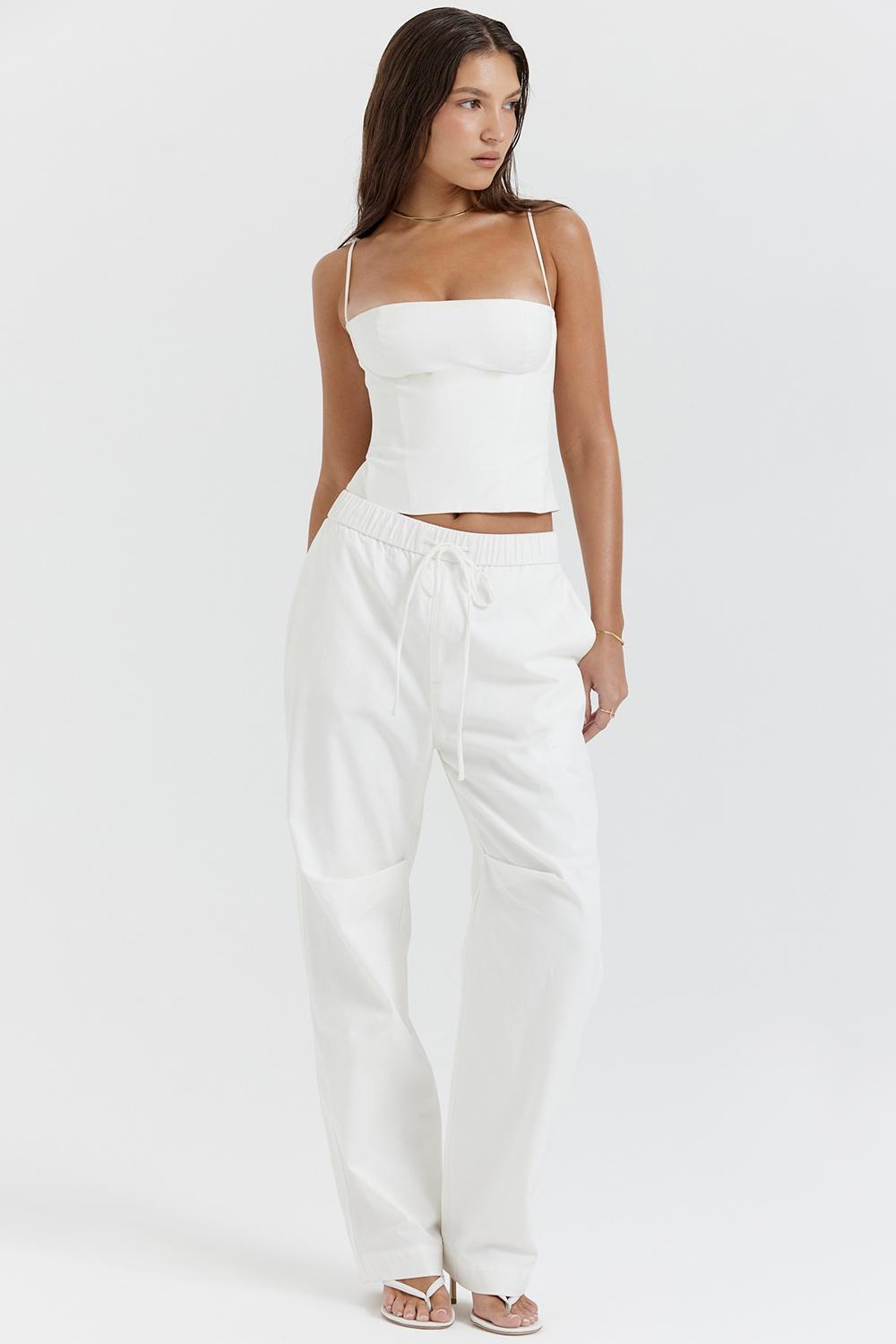 Luna  white cargo trousers - sale Product Image