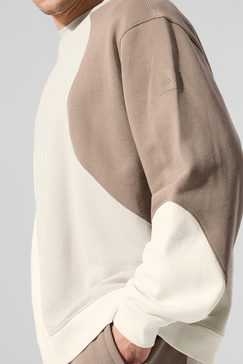 Make Waves Crew Neck Pullover - Ivory/Bone/Gravel Product Image