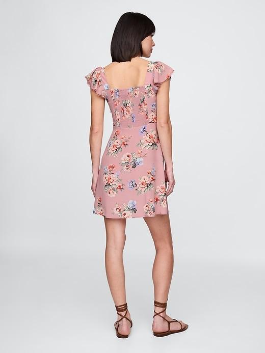 Crepe Flutter-Sleeve Mini Dress Product Image