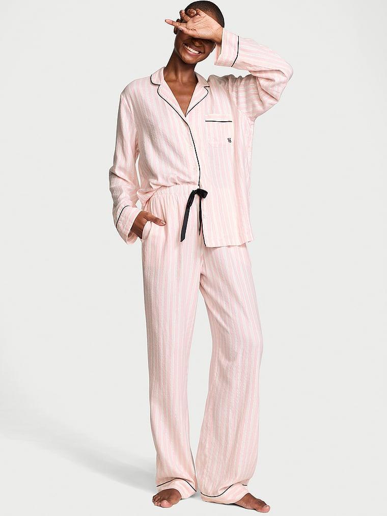 Flannel Popover Long Pajama Set Product Image