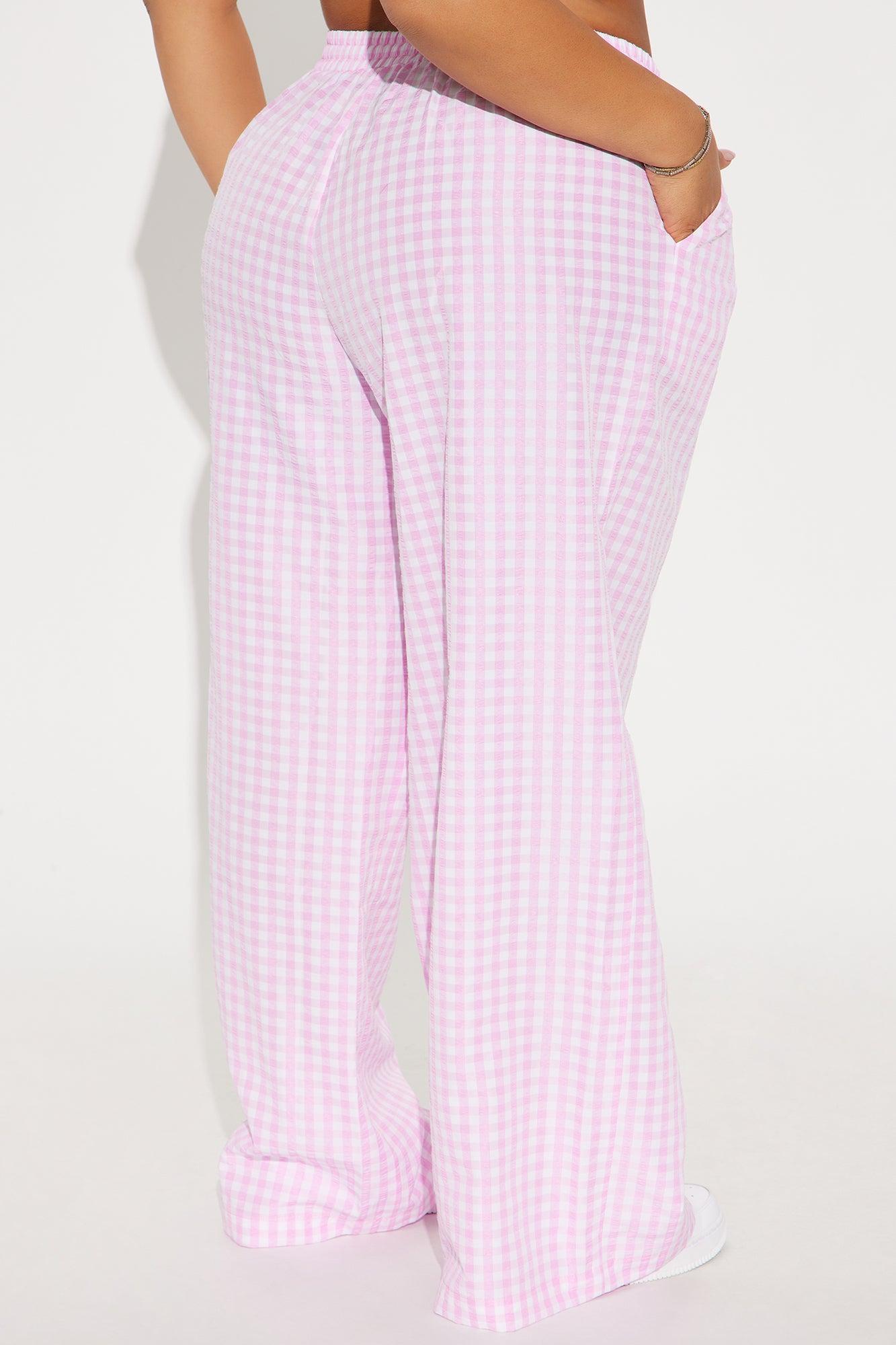 Tonia Gingham Pant - Pink Product Image