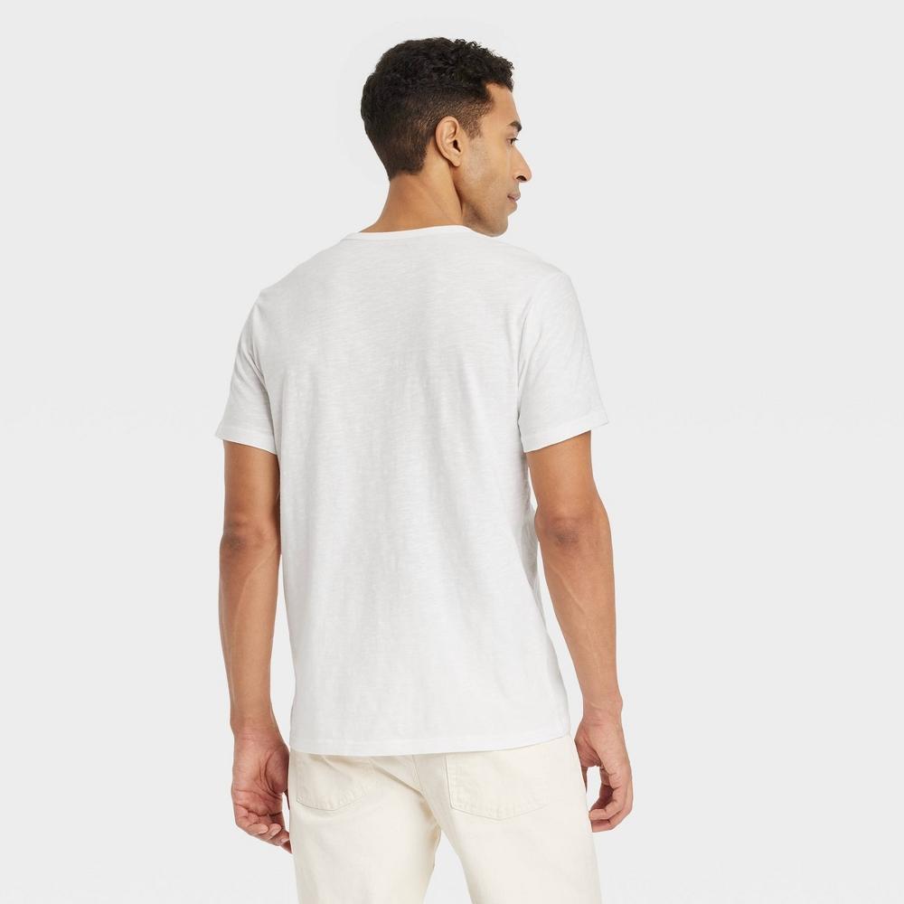 Mens Short Sleeve Henley T-Shirt - Goodfellow & Co White XXL Product Image